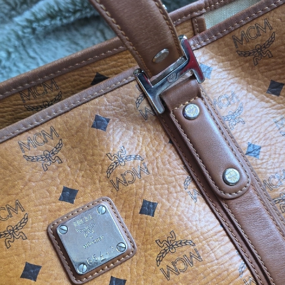 MCM Cognac Visetos Tote Bag - Picture 3 of 14